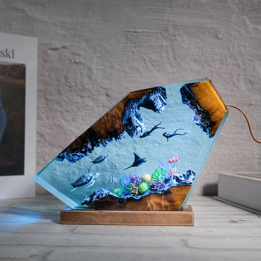 Resin lamps for turtles, people and rays 2