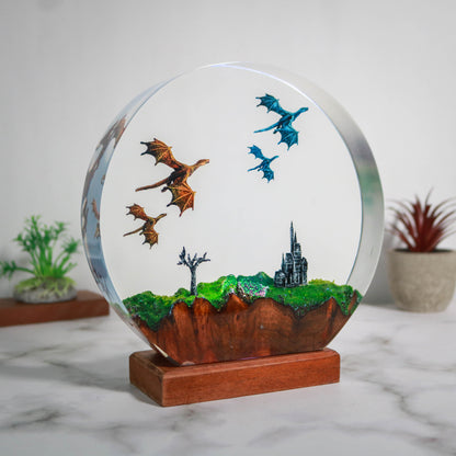 Flying dragon resin lamp 3