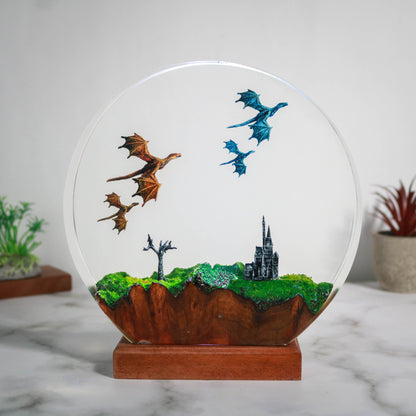 Flying dragon resin lamp 3