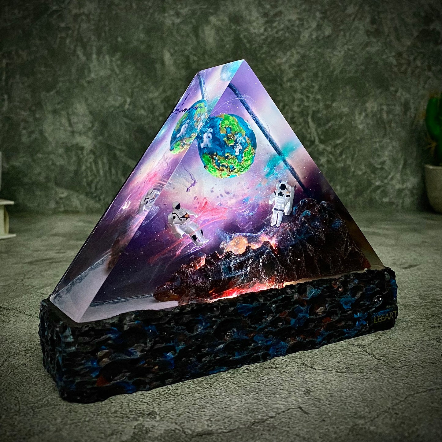 Galaxy Earth Resin Lamp