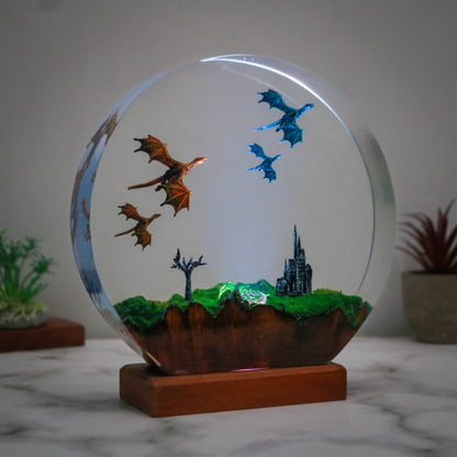 Flying dragon resin lamp 3