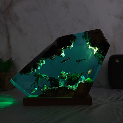 Deep sea octopus Resin lamp