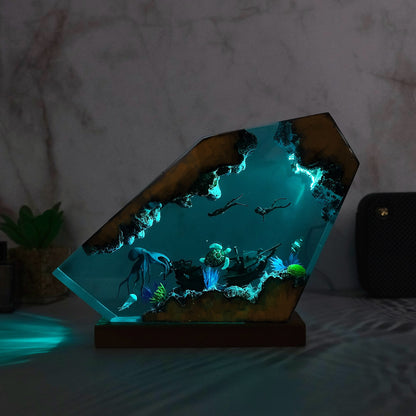 Deep sea octopus Resin lamp