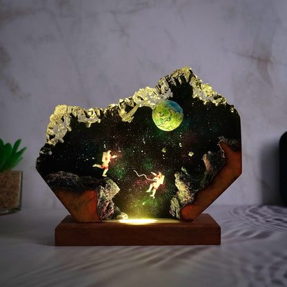 Galaxy resin lamp.  Humans in the galaxy 2