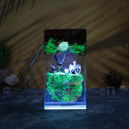 Toothless Family resin lamp