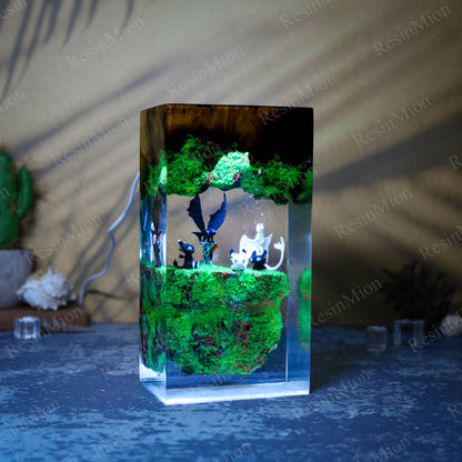 Toothless Family resin lamp