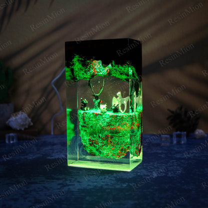 Toothless Family resin lamp