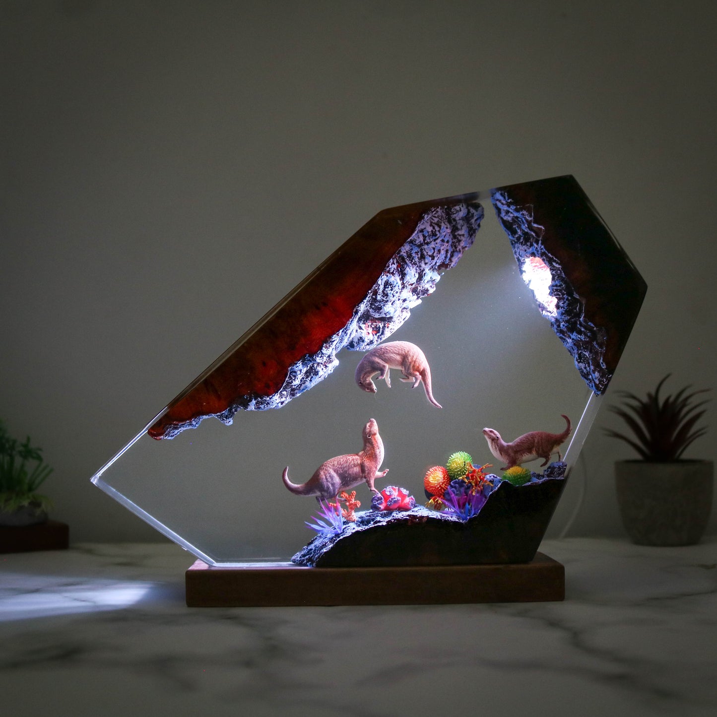 Otter in a resin lamp