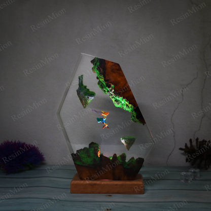 Paragliding resin lamp