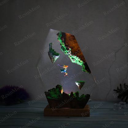 Paragliding resin lamp