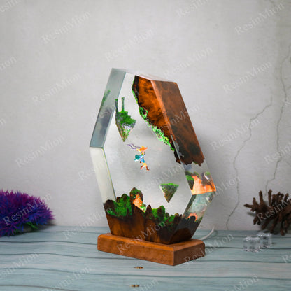 Paragliding resin lamp