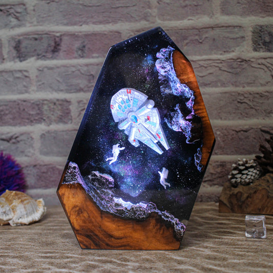 Resin lamp Astronaut in the galaxy