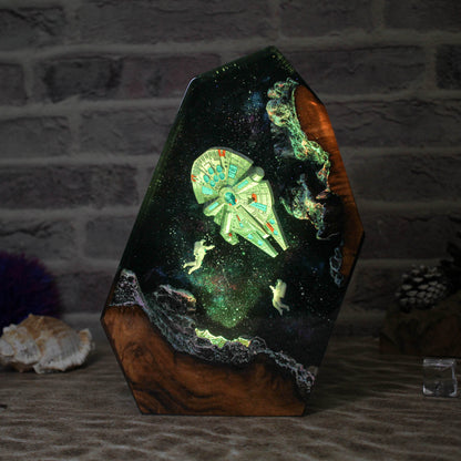 Resin lamp Astronaut in the galaxy