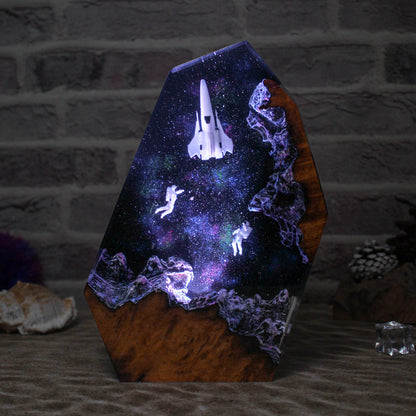 Resin lamp Astronaut in the galaxy 2