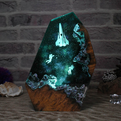 Resin lamp Astronaut in the galaxy 2