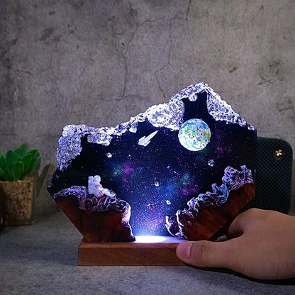 Galaxy resin lamp.  Humans in the galaxy