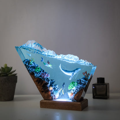 Resin lamp whales and mermaids