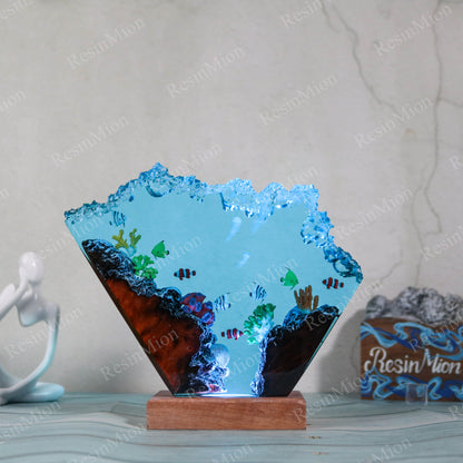 Ocean resin lamp.  Fish world