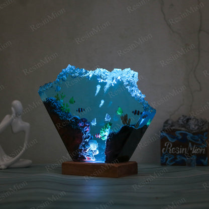 Ocean resin lamp.  Fish world