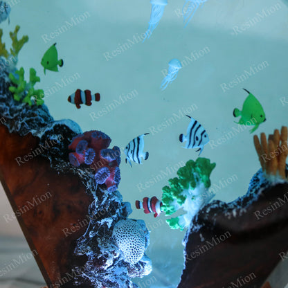 Ocean resin lamp.  Fish world