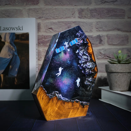 Satellite in the resin lamp galaxy