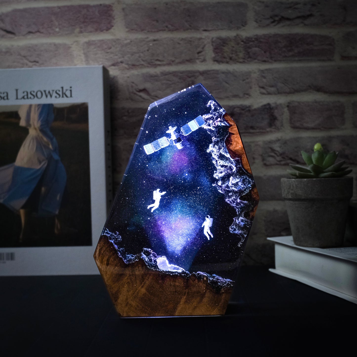 Satellite in the resin lamp galaxy