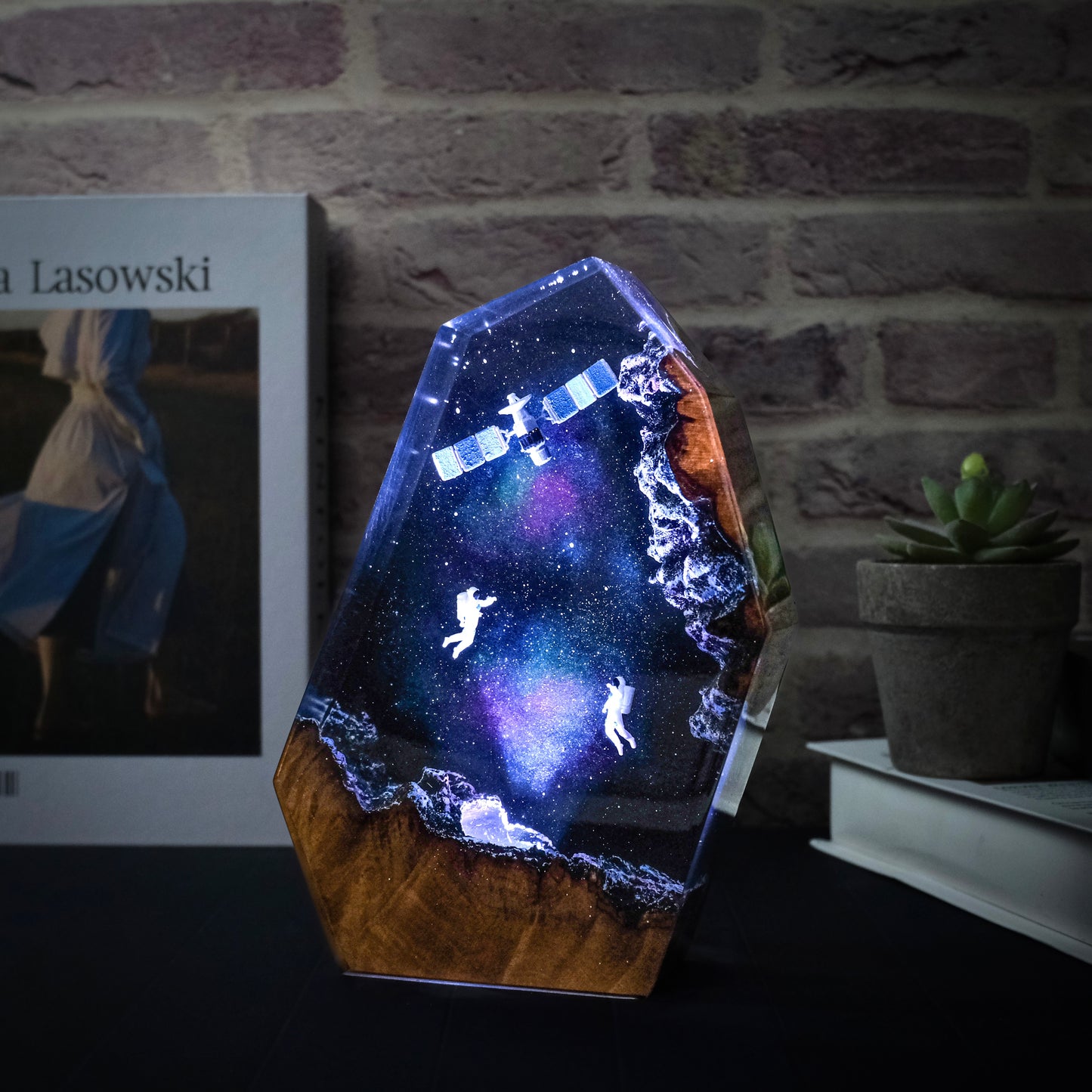 Satellite in the resin lamp galaxy