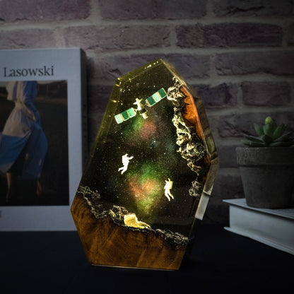 Satellite in the resin lamp galaxy