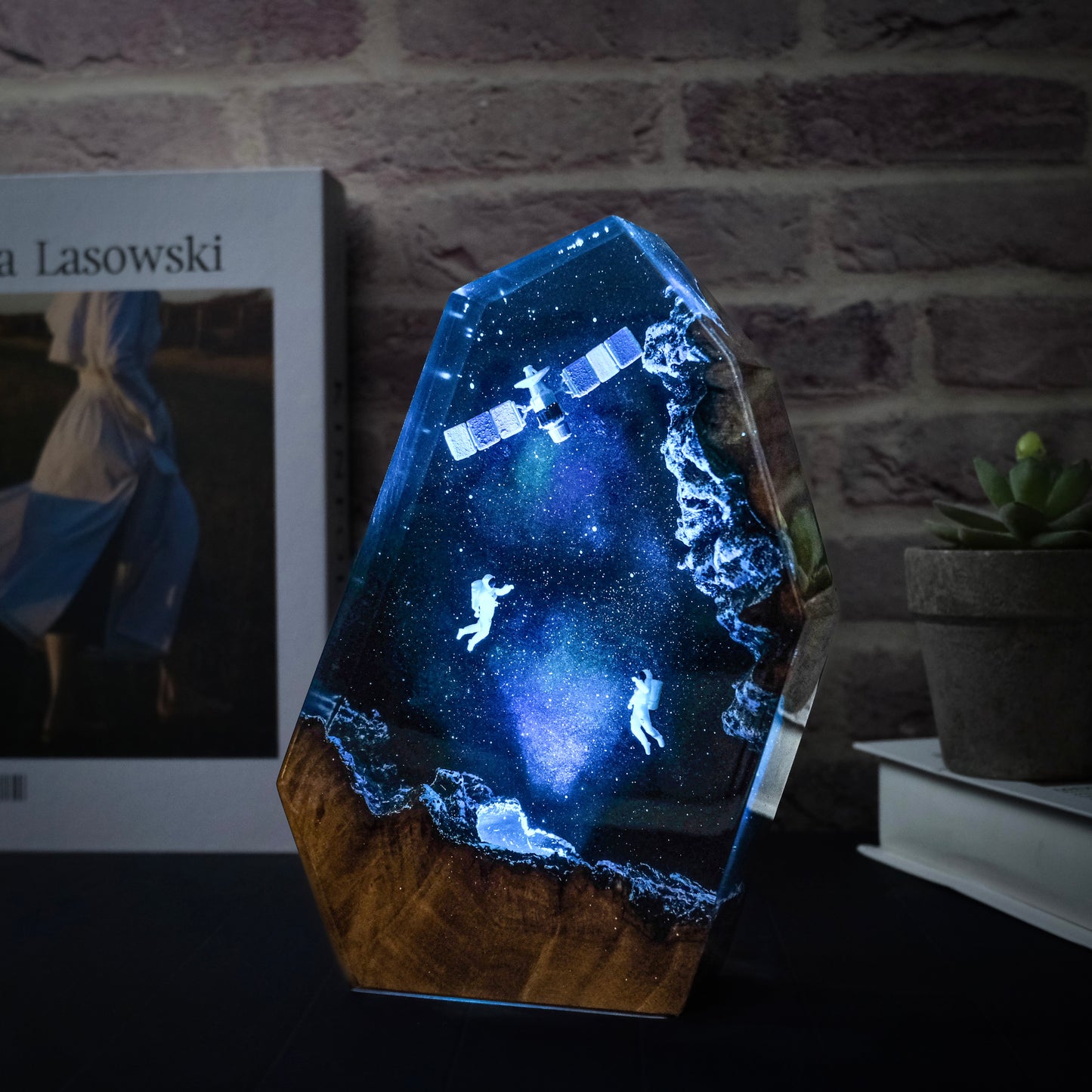 Satellite in the resin lamp galaxy