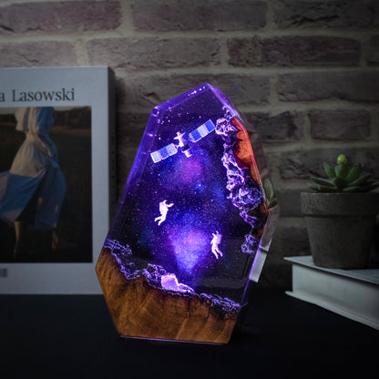 Satellite in the resin lamp galaxy