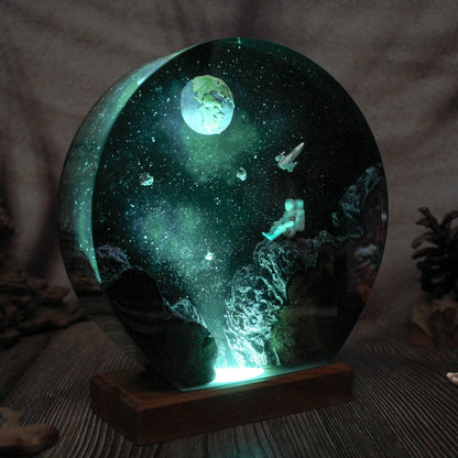 Galaxy resin lamp.  Humans in the galaxy 3