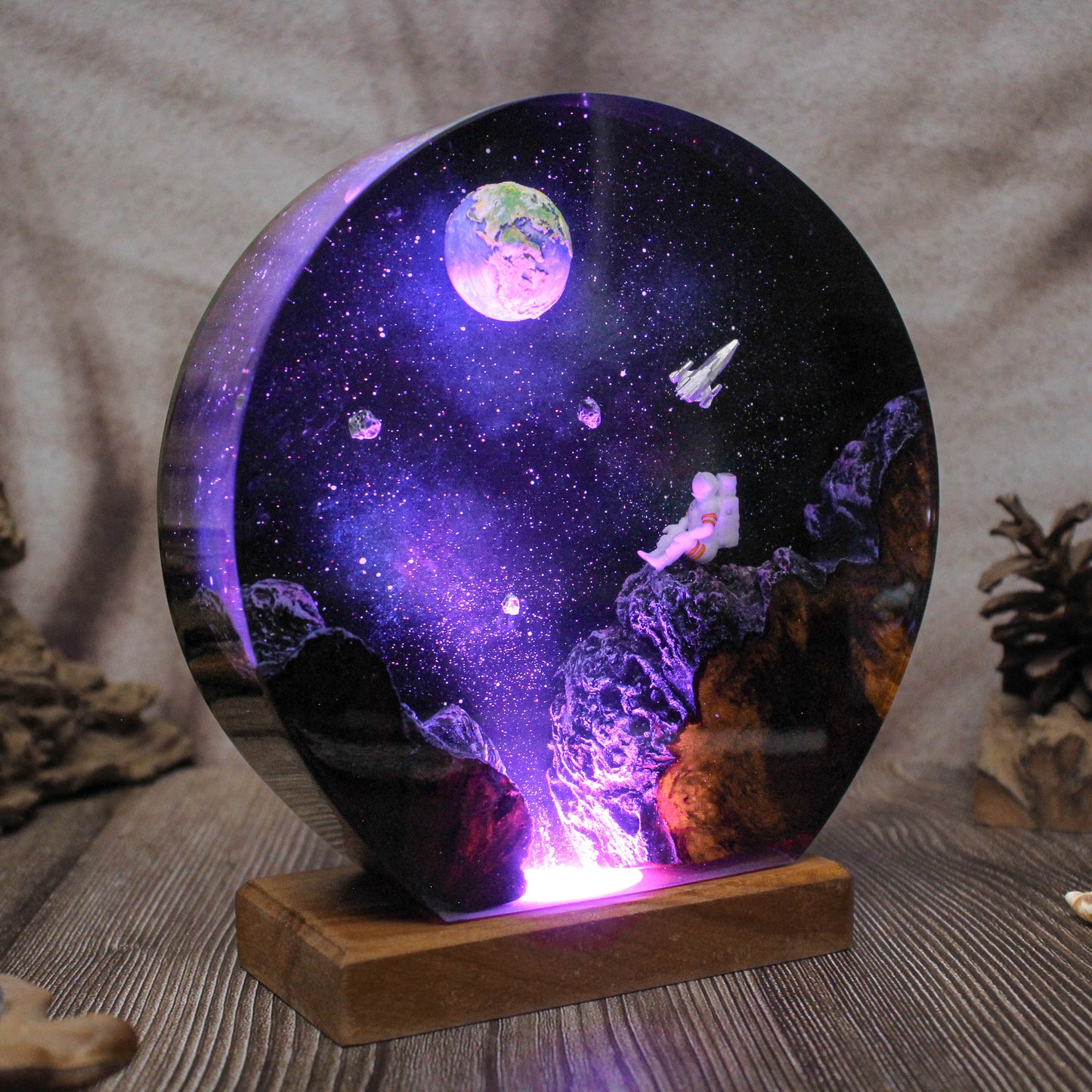 Galaxy resin lamp.  Humans in the galaxy 3