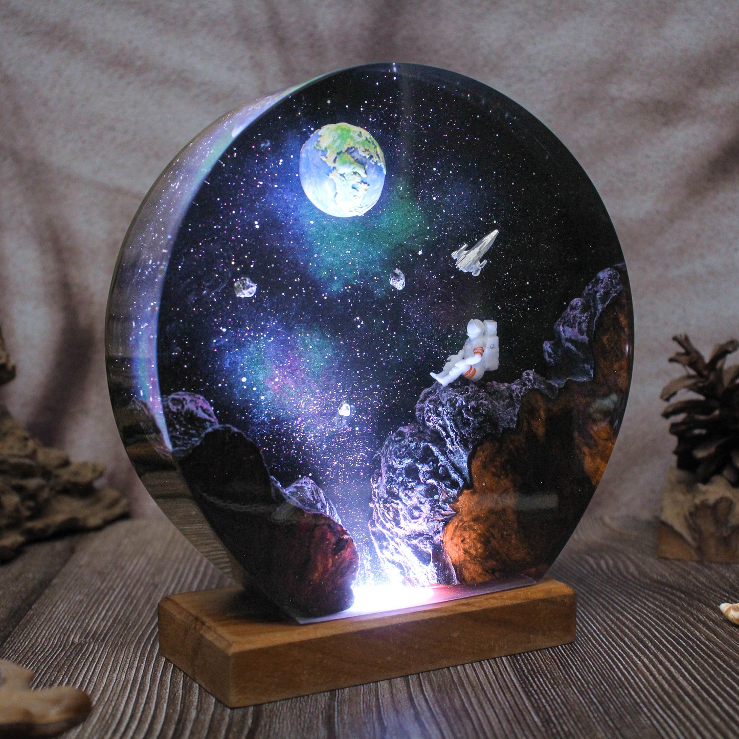 Galaxy resin lamp.  Humans in the galaxy 3